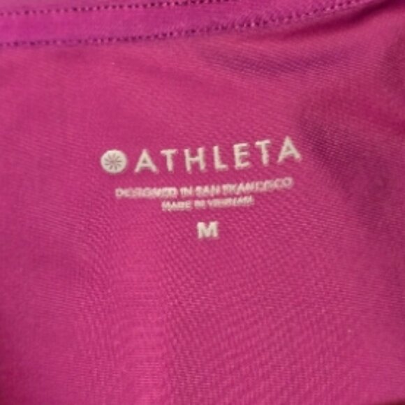 Pink Plum Mulberry Long  ATHLETA Crewneck Breathable Workout Shirt sz M - Picture 2 of 7